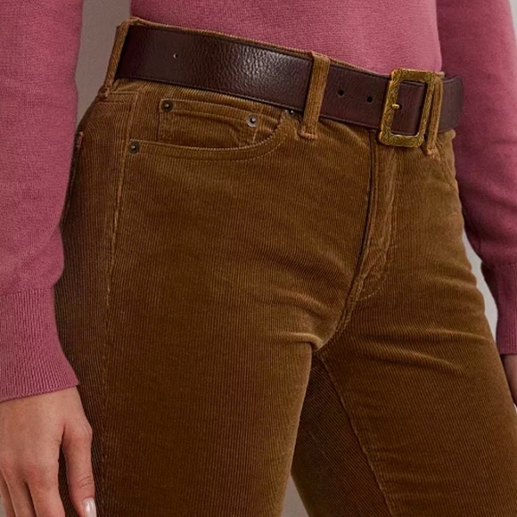 Lauren Ralph Lauren
Stretch Corduroy Mid-Rise Straight Pants Brown - Picture 3 of 6